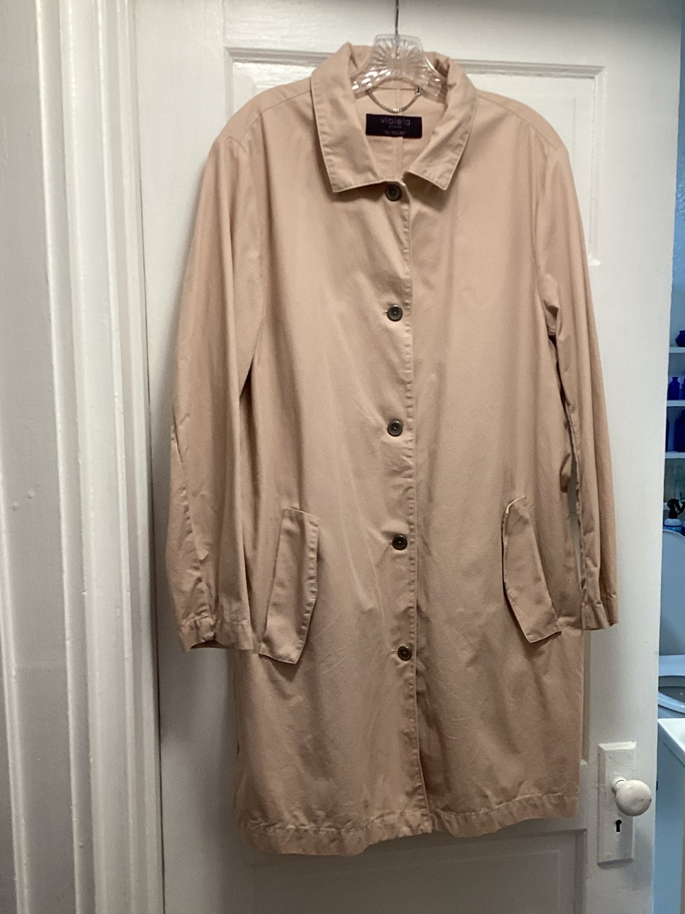 Mango Light Beige Single-Breasted Trench Coat